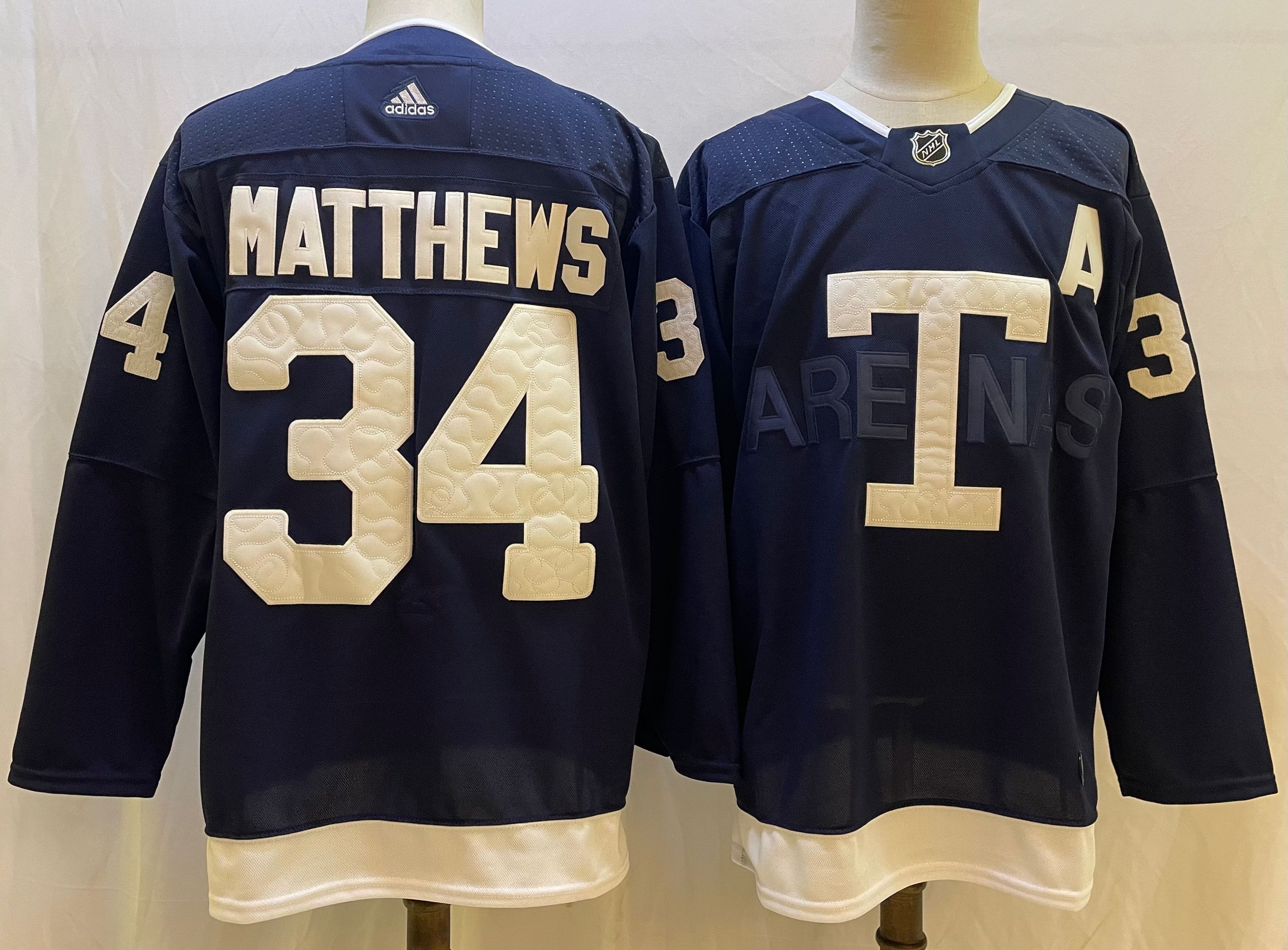 Men Toronto Maple Leafs #34 Mathews Blue Classic Edition 2022 Adidas NHL Jersey